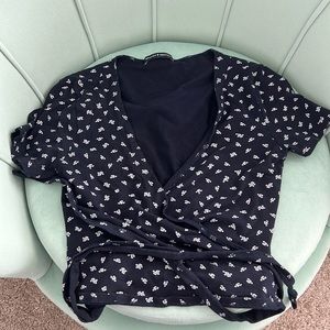 Brandy Melville Self Tie Wrap top